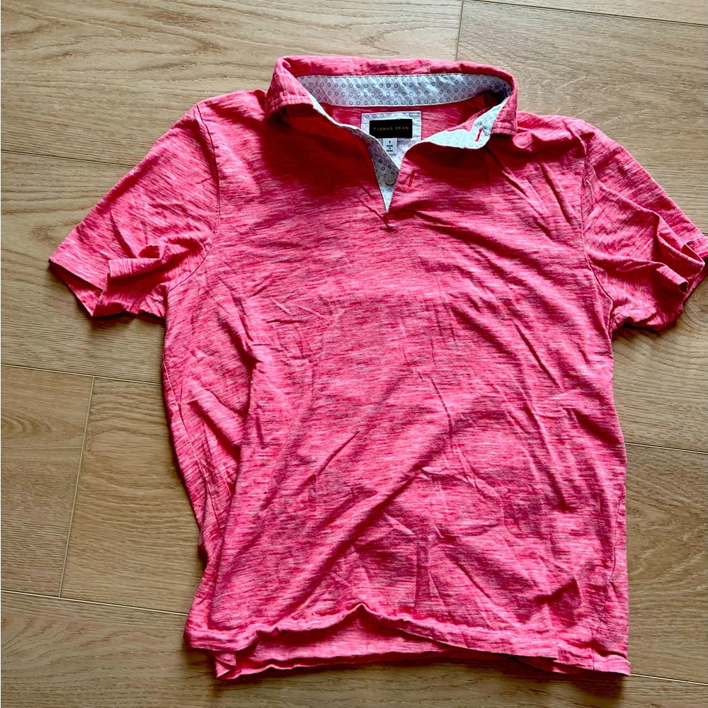Thomas Dean Coral Pink Shirt